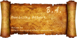Beniczky Albert névjegykártya