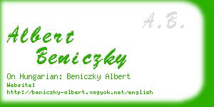 albert beniczky business card
